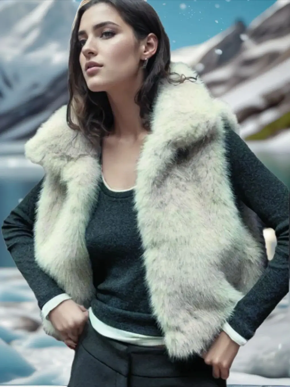 Neue modische Kunstpelz warme Weste Jacke Marke Kunstpelz High Neck ärmellose Weste Mantel Frauen Shaggy vorne offene Oberbekleidung Weste
