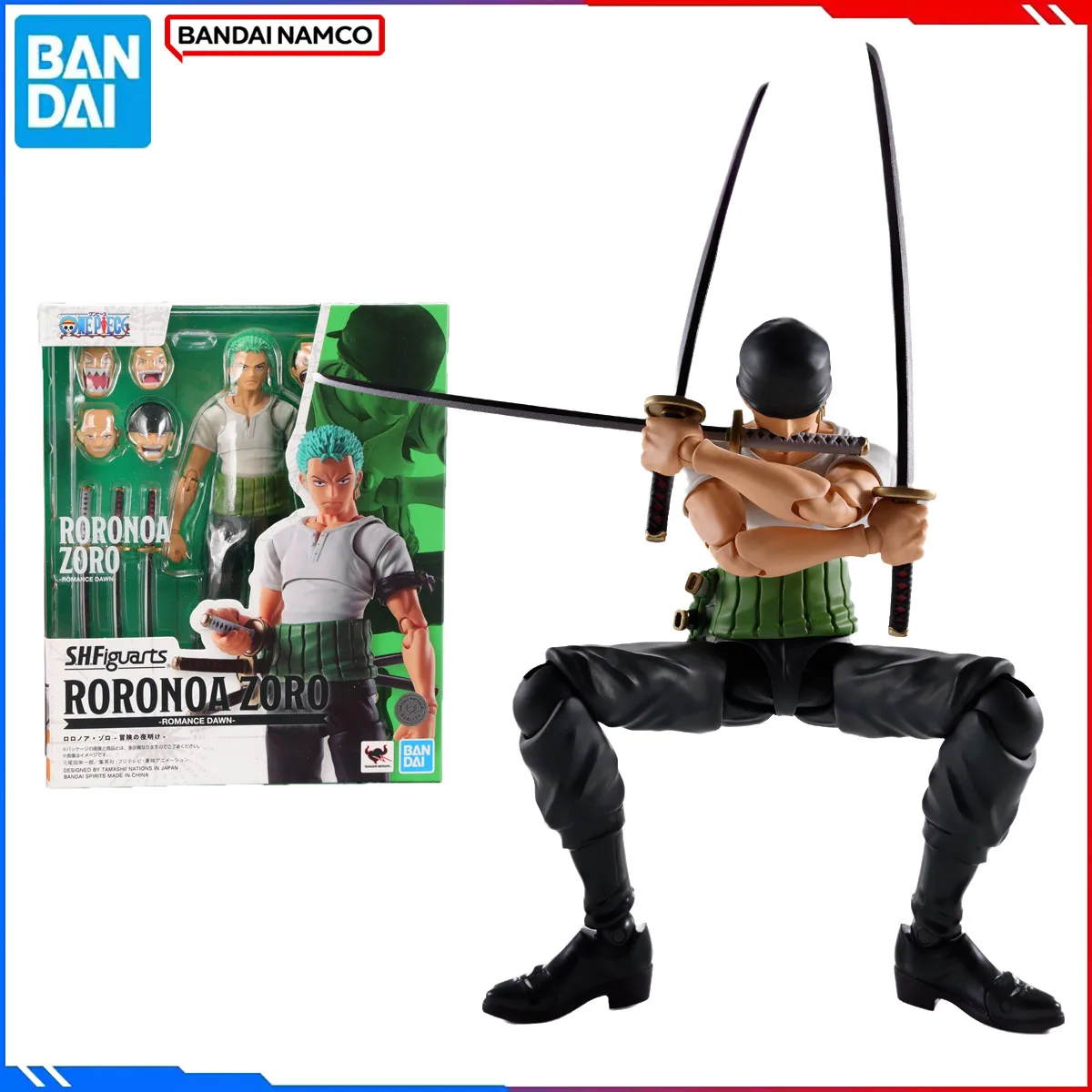 

Genuine Bandai Original One Piece Figure Model Kits S.H.Figuarts Anime Roronoa Zoro Action Model Toys Christmas Gift for Boy