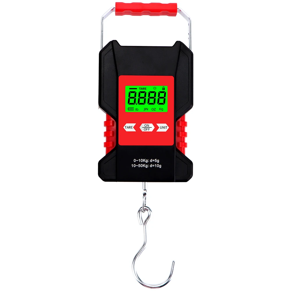 

Digital Waterproof Rechargeable Hanging Scale Luggage Scale 50kg 0.01kg LCD Display Fishing Scale With Measuring Tape
