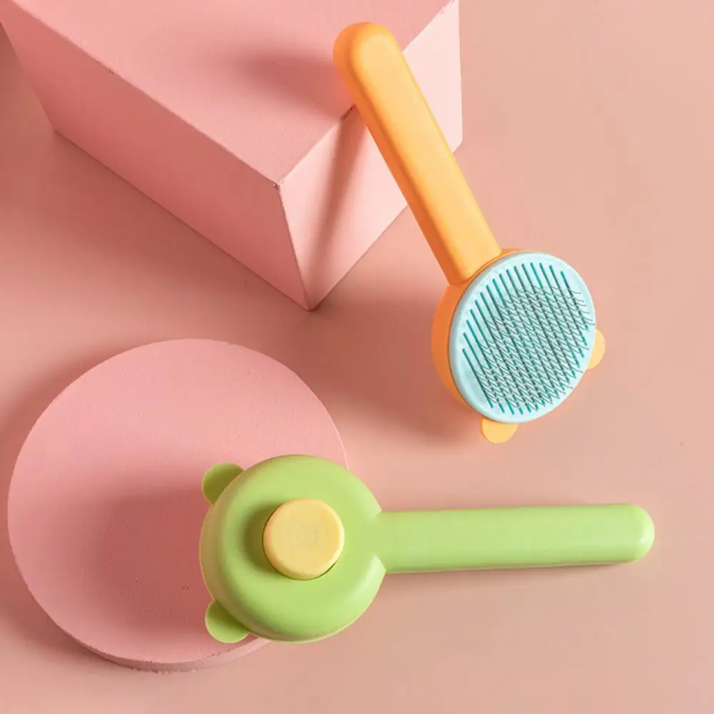 Pet Grooming Comb Comfortable Dog Cat Hair Comb Self Cleaning Slicker Brush Pet Cat Hair Removal Comb Brush Pet Supplies