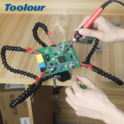 Toolour Bench Vise Table Clamp Soldering Third Hand Tool with 3/4/5 Flexible Arms Soldeirng Iron Holder PCB Welding Repair