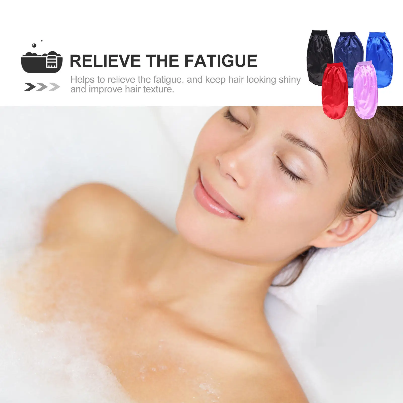 

5 шт. эластичных чепчиков для волос, женские, с высокой эластичностью, атласные, для сна, длинный трубчатый дизайн, для защиты волос, шапочка для сна