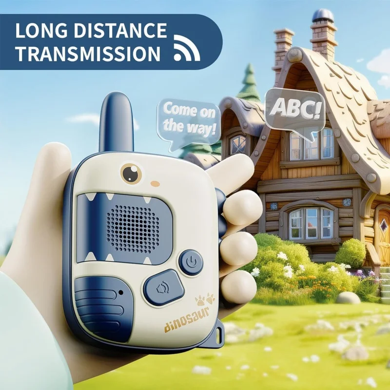Cartoon Dinosaur Children's Walkie-talkie  300M Long Range Baby Radio Phone Toy Interactive Electronic Toys for Boys Kids Gifts