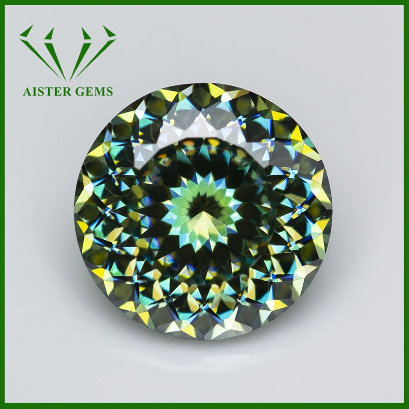 Never Fade Light Green 100 Faces Cut Moissanite Stones with GRA Certificate 1.0ct 6.5mm VVS1 Lab Diamonds Positive Pass Tester