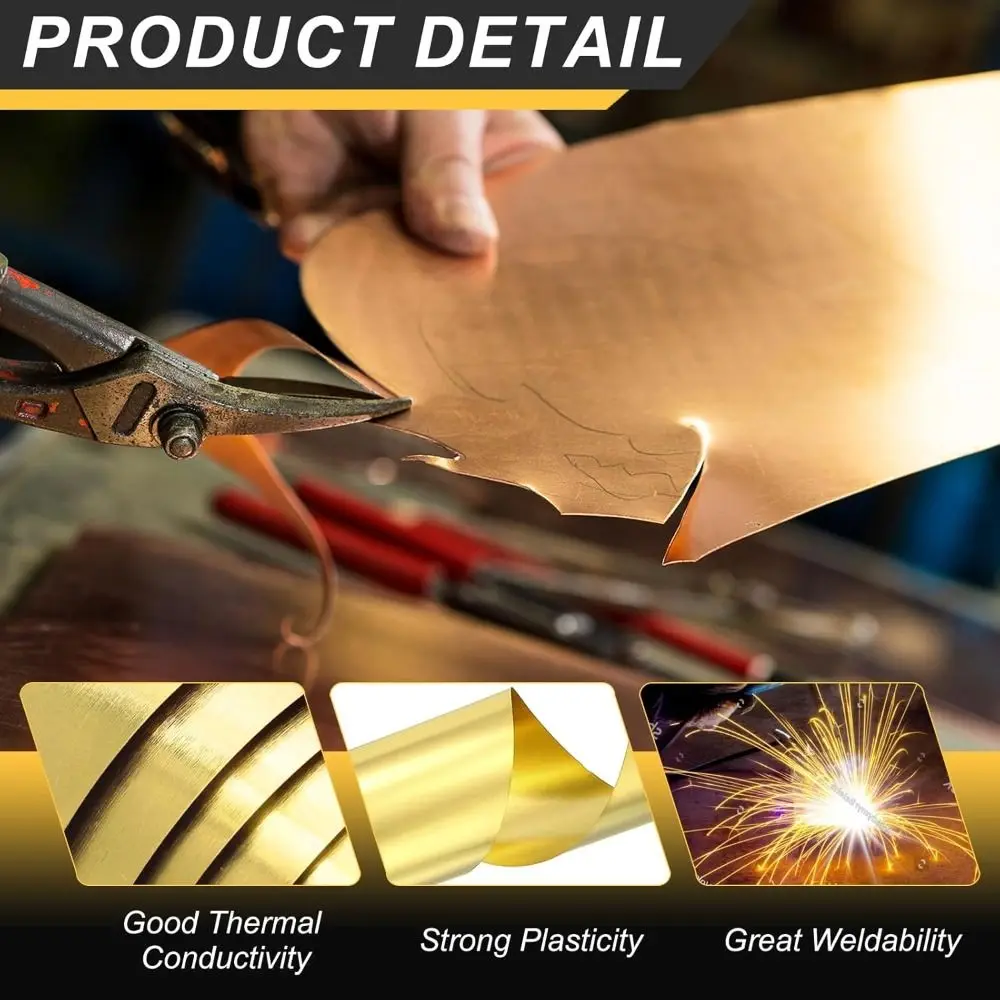 New Thick 0.1-0.5mm Brass Sheet Brass Flat Width 10-60mm Length 1000mm Brass Metal Brass Strip