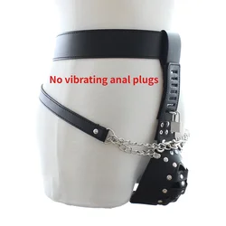 Male Chastity Pants  Belt Vibrating Anal Plugs Leather Panties BDSM Gay Bondage Fetish Toy Sex Toys For Men Adult Games 성인용품 18+