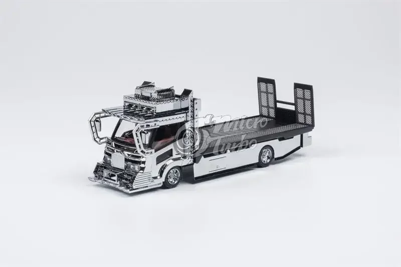 Micro Turbo 1:64 Dekotora Flatbed Tow Truck electrosilvering limited999 Diecast Model Car