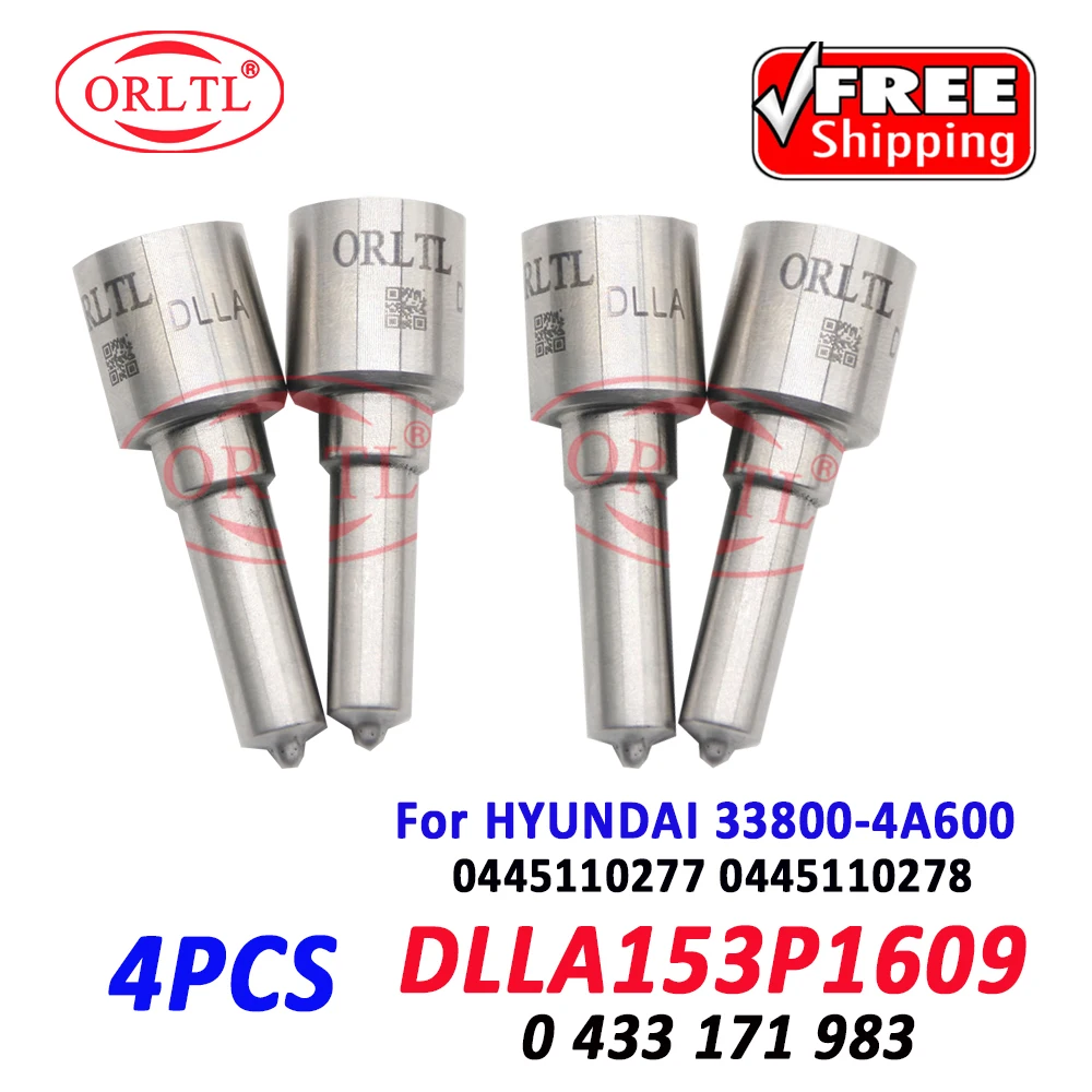 

4 PCS DLLA153P1609 New Nozzle DLLA 153 P 1609 Diesel Fuel Injector 0 433 171 983 For Hyundai 0445110277 0445110278 33800 4A600