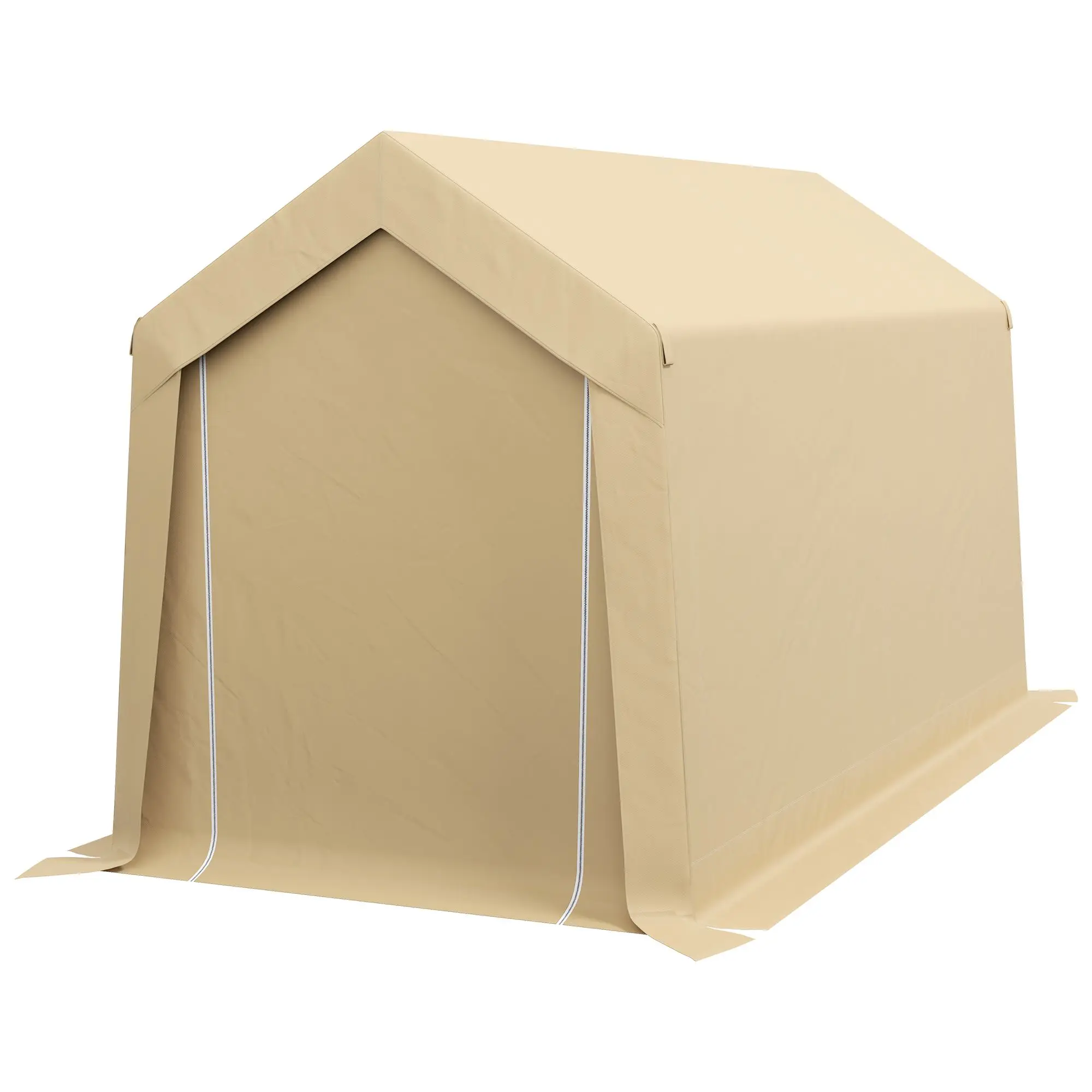 

For Storage Tent 7x12 Outdoor, Heavy Duty Galvanized, Beige, Waterproof Portable for Tools & Bikes