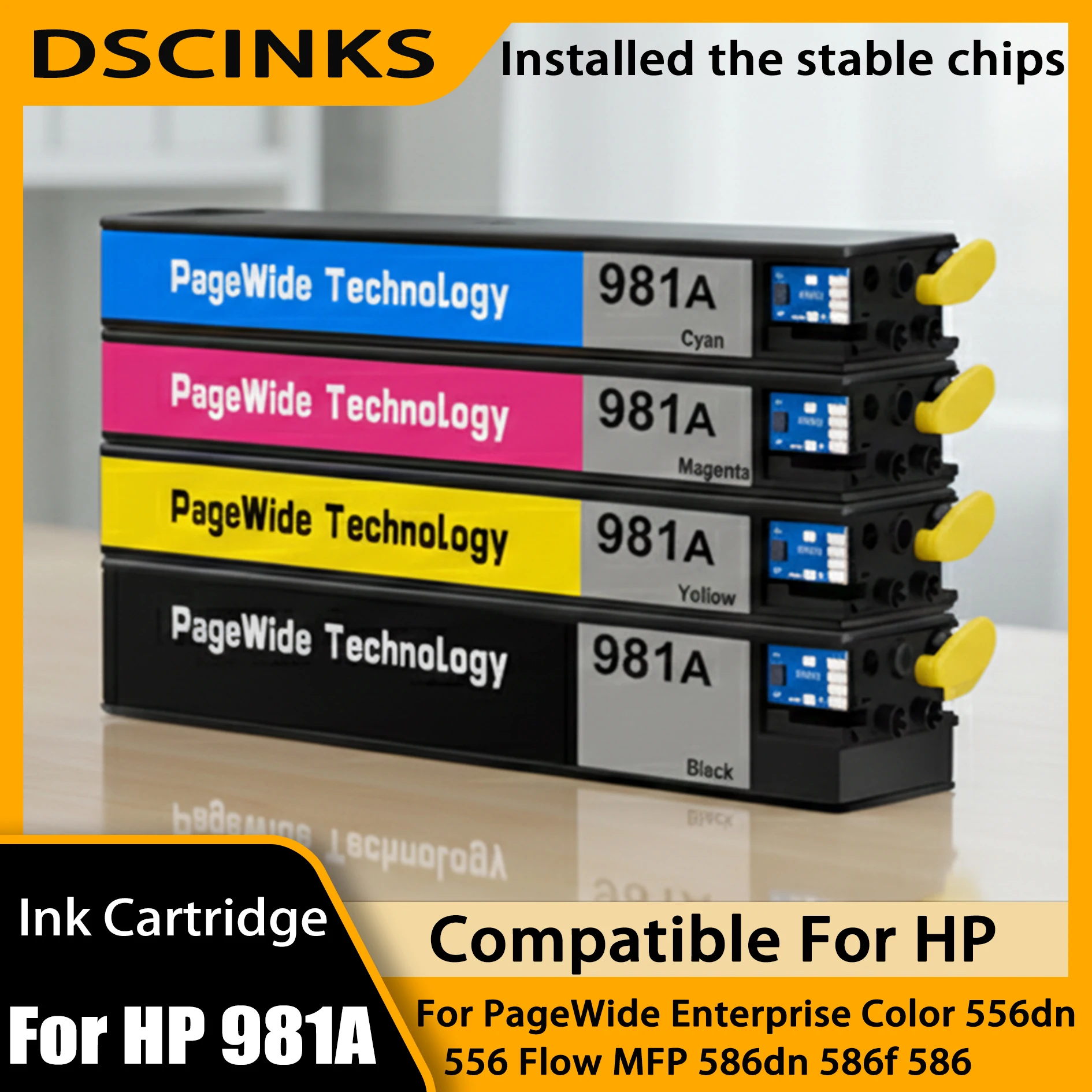 

981 981A Compatible Ink Cartridge Replacement For HP PageWide Enterprise Color 556xh 586z 586f 586dn Printer Ink With Chip