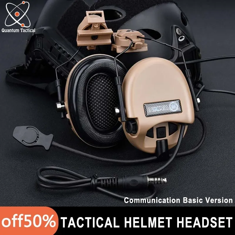 Softair Tactical Helmet Headset Sordin Military Headphone Outdoor Game Earphone with 20mm Rail Adapter U94 PTT kenwood Plug