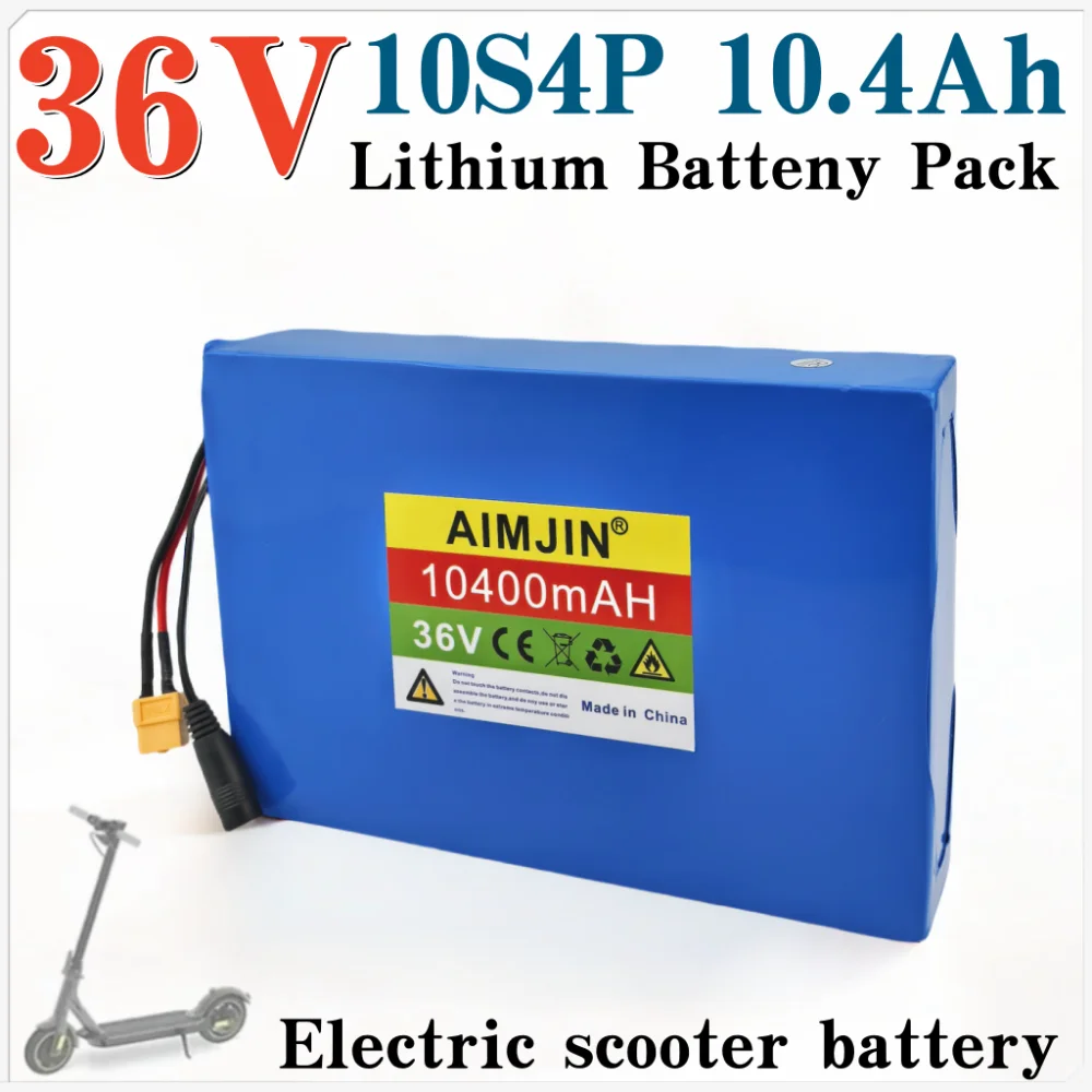 

36V 10S4P 10400mAh Lithium Battery Pack 500W High Power Battery For Bicycle Scooter Electric ,with BMS