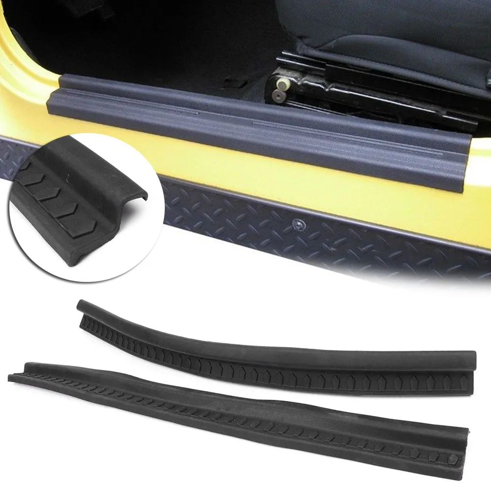 2Pcs Car Door Sill Car Scuff Plate Entry Guard Cover Trim For Jeep Wrangler TJ 1997 1998 1999 2000 2001 2002 2003 2004 2005 2006