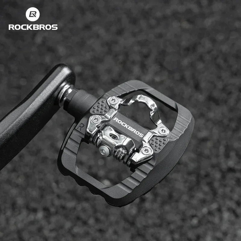 

ROCKBROS MTB Bicycle Pedals 2 In 1 Flat/Lock Pedal Mountain Bike Non-Slip Labor Saving Nylon Pedals Waterproof Sealed Bearing