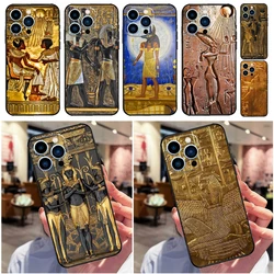 Egypt Pharaoh Mural Phone Case For iPhone 16 15 13 12 11 14 Pro Max Mini X XR XS MAX 14 Plus Cover