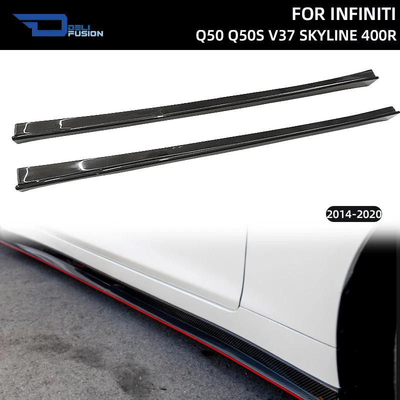 

For 2014-2020 Infiniti Q50 Q50S V37 Skyline 400R LB Style Carbon Fiber Side Skirt Extension Body Kits Car Accessories