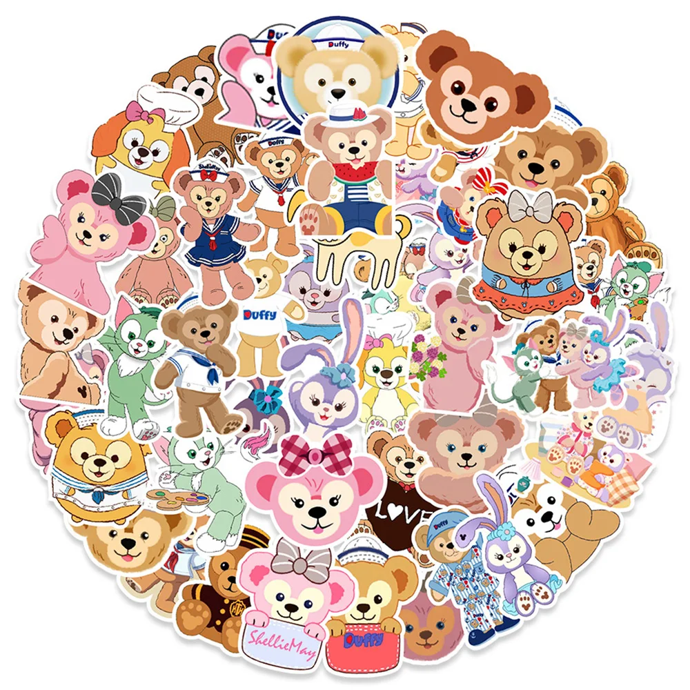 10/30/50pcs Cute LinaBell Duffy Bear Disney Stickers Kawaii Kids Decals Toy DIY Phone Case Luggage Water Bottle Cartoon Sticker