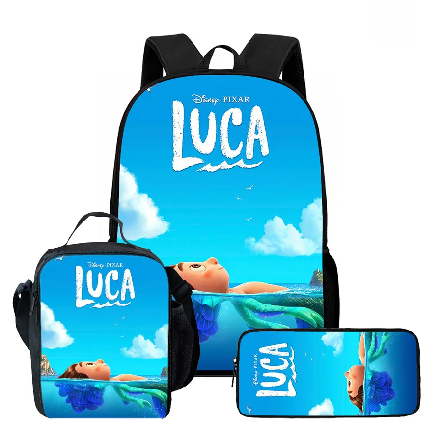 حقيبة ظهر مدرسية للأطفال من كارتون بيكسار لوكا مع حقائب غداء وحقائب أقلام رصاص لعمر 4-9 سنوات، حقائب مدرسية خفيفة الوزن للبنين والبنات #1