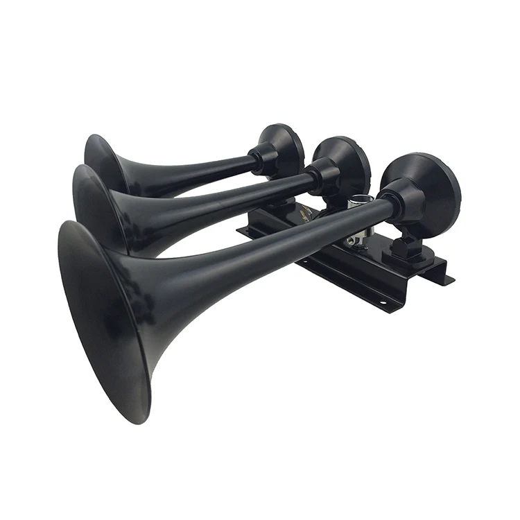 12 V/24 V Marine ทรัมเป็ตฮอร์นไฟฟ้า 3 ไฟฟ้า Zine-โลหะผสมที่มีประสิทธิภาพเรือสามท่อ Horn Air Horn Triple