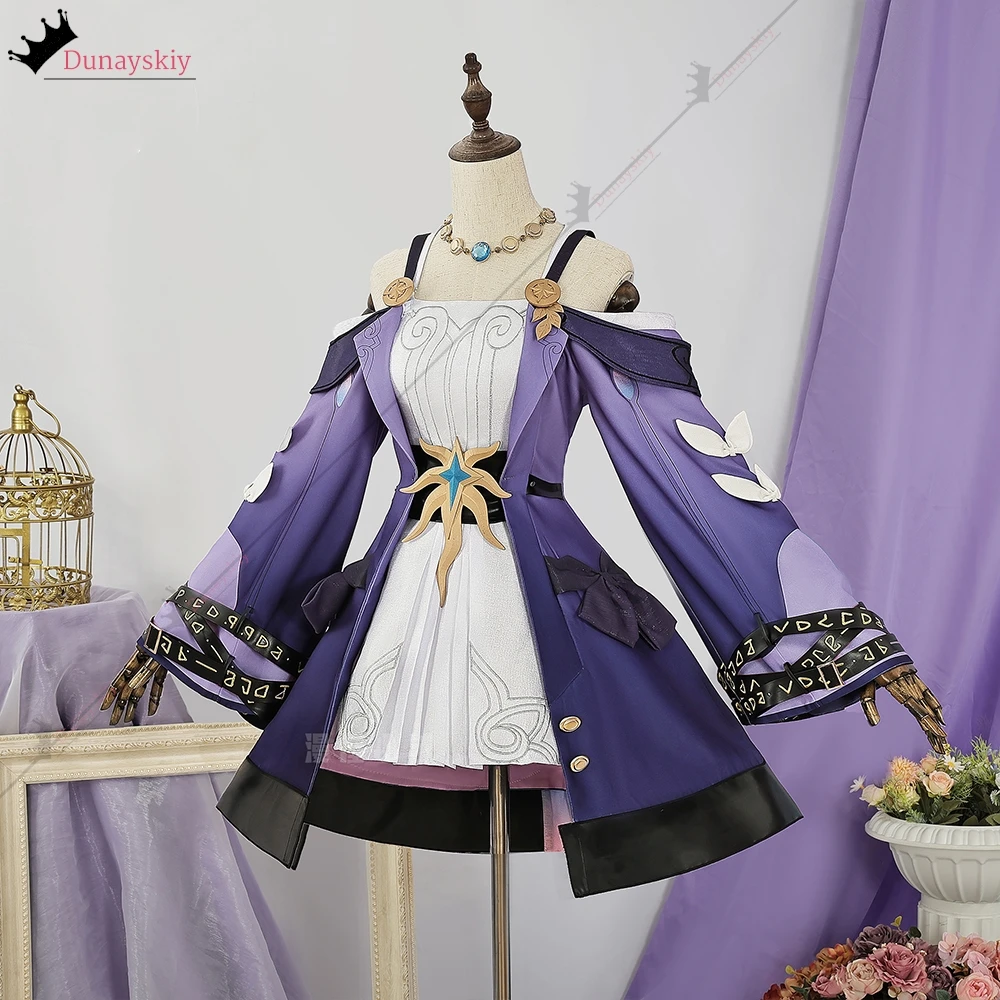 Honkai: Star Rail Cyrene Cosplay Costume Cyrene Purple Lolita Women's Dresses Uniform Anime Halloween Play Role Wig Shoe Suit