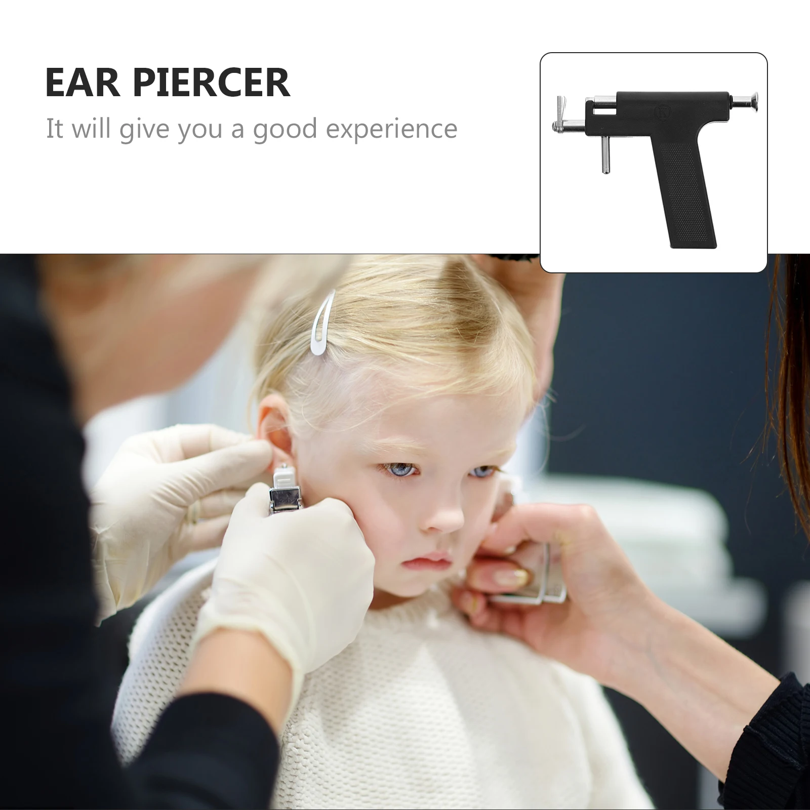 

1 set 1 Set Ear Piercing Kit With Ear Studs Body Piercing Tools Earlobe Nose Navel Disinfectant Tool Set For Salon Home Use