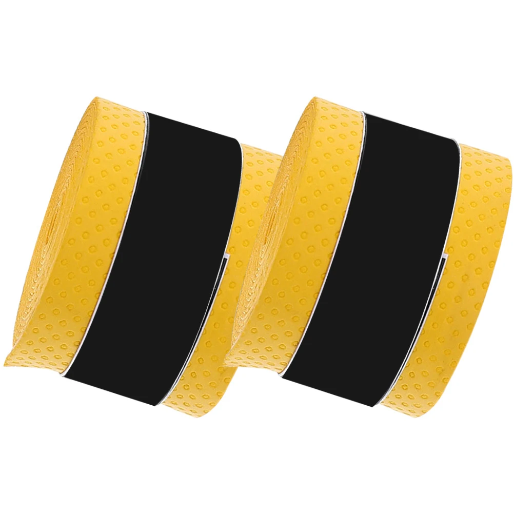 

2 Pcs Badminton Anti-slip Drumstick Belt Tape Accessories Sweat-absorbent Yellow Racket Grip for Tapes