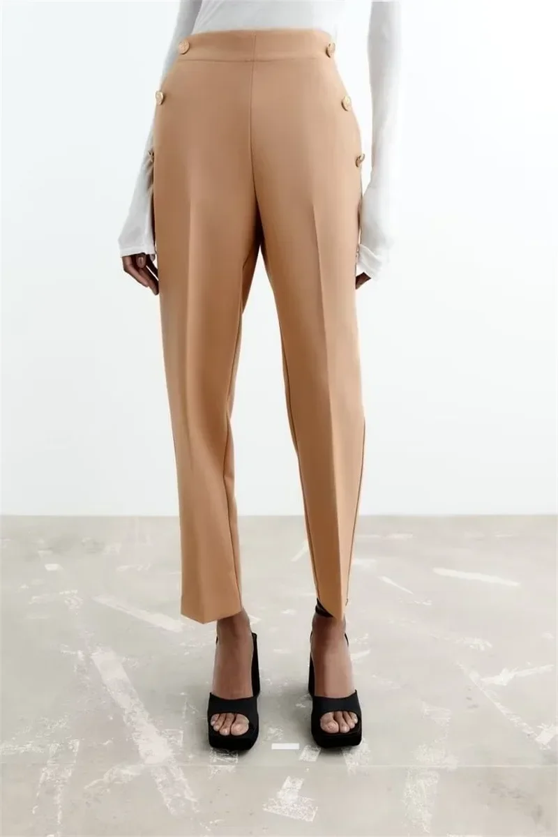 Autumn and Winter High-waisted Thin Knitted Casual Pants Women Trendy Drape White Wide-leg Pants Straight-leg Mopping Trousers