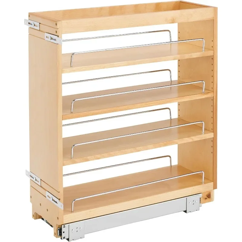 Postmodern Pull Out Kitchen Cabinet Storage Organizer Slide Out Pantry Spice Rack With Adjustable Shelves For Cabinet Opening,