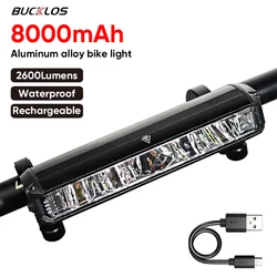 Luz de bicicleta de aleación de aluminio recargable por USB, lámpara frontal LED súper brillante, linterna impermeable para ciclismo de montaña y carretera