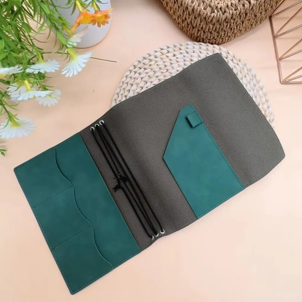 Refillable Notebook Organizer Compact Crazy Horse Leather Notebook Cover Journal Cover Loose Leaf Book Protective Cover