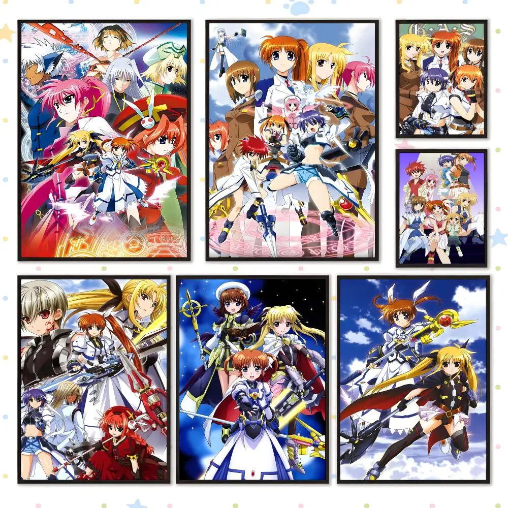 Art New Magical Girl Lyrical Nanoha Poster HD Waterproof PP Self Adhesive Aesthetic Bedroom Dorm Gaming Room Home Decor Gift