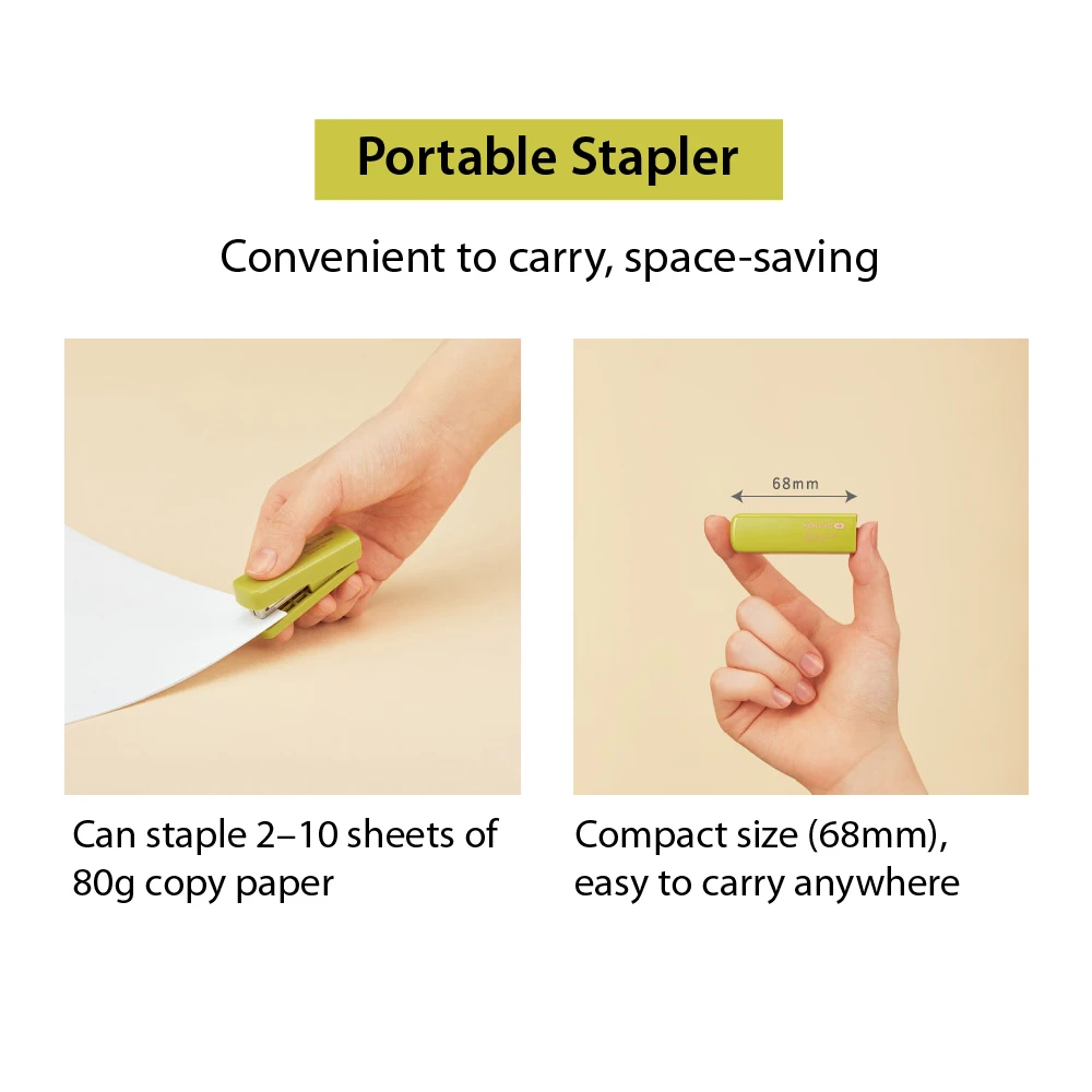 Japon KOKUYO ME Mini agrafeuse – Portable et compacte, papeterie élégante pour le bureau et les étudiants, reliure facile pour les papiers et les documents de test