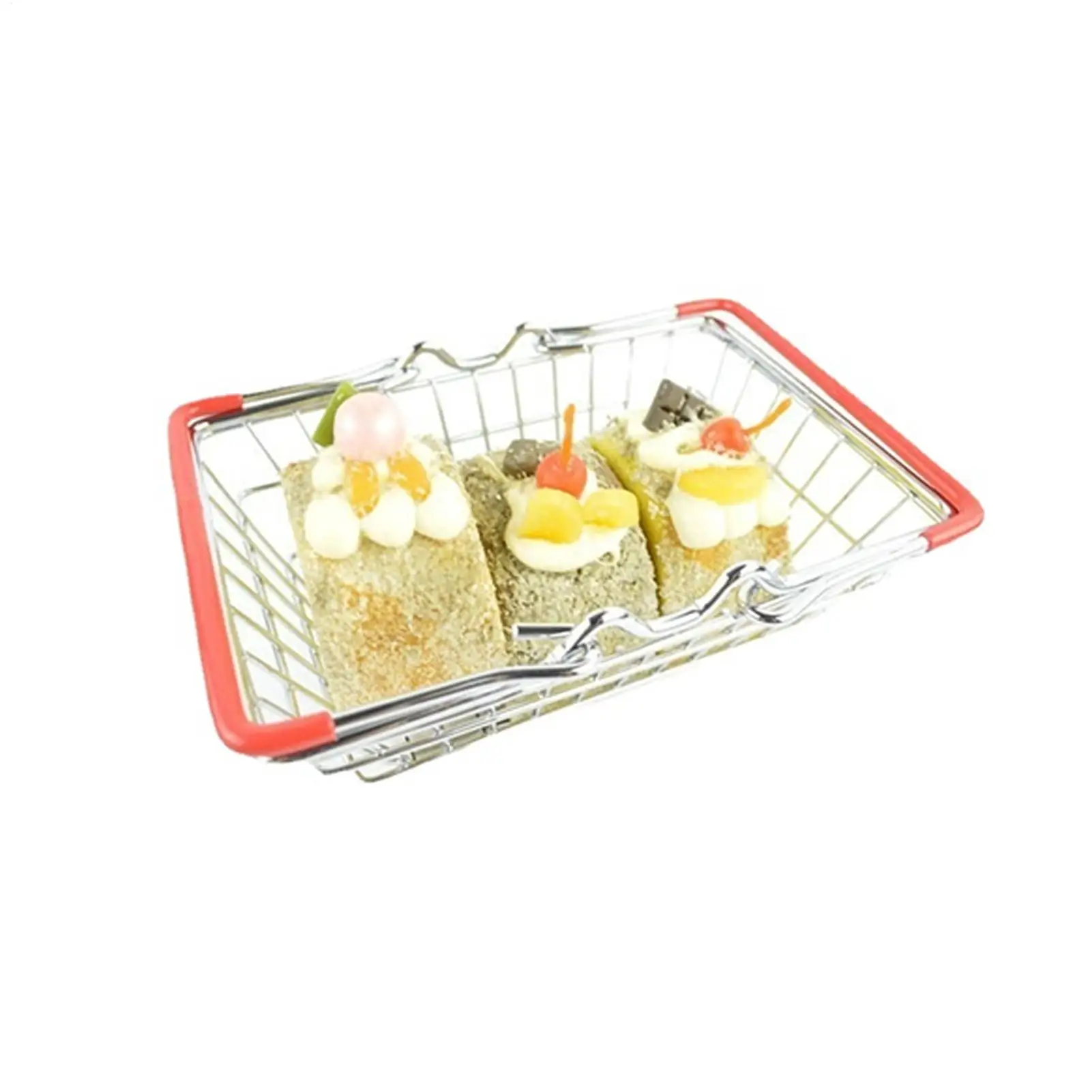 Miniature Shopping Cart Doll House Accessories Supermarket Shopping Grocery Handcart For Kids Boys Collectors Fairy Gardens