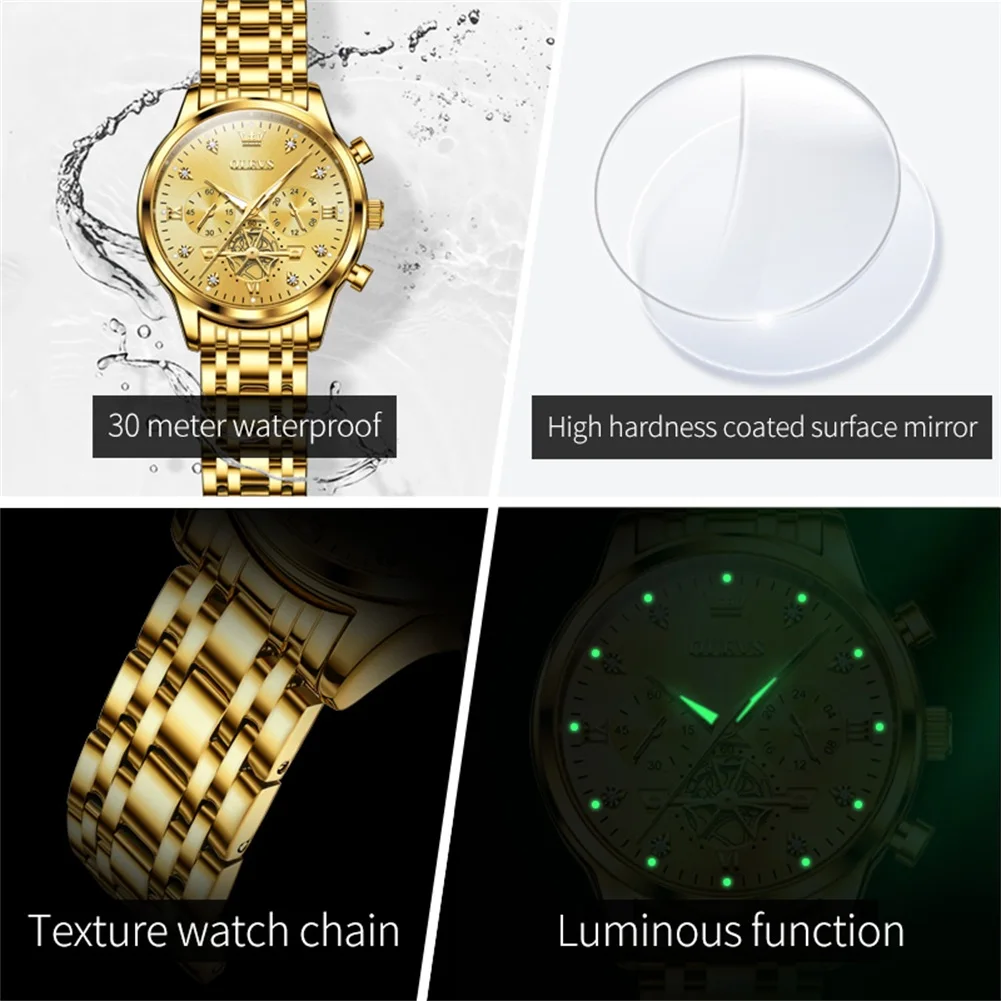 OLEVS Quartz Watch for Women Fashion Flywheel Dial Design Luxury Elegant Ladies Waterproof Chronograph Wristwatch Gifts 2024 New