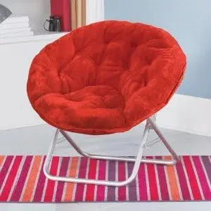 

Plush Padded Saucer Chair in Red