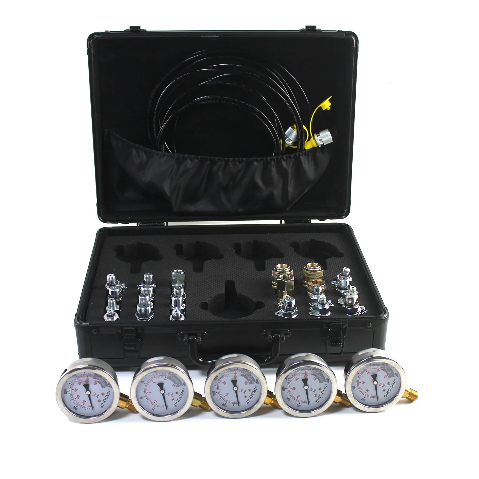 5 Gauge 24 Couplings Hydraulic Pressure Test Kit Quick Connector For CAT Komatsu Excavator Diagnostic Tool  2 Year Warranty