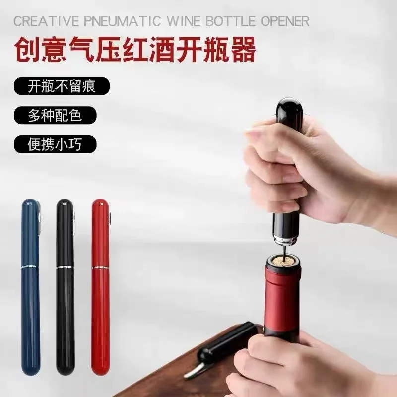 Ouvre-bouteille de vin à pompe à air, tire-bouchon Portable en forme de stylo en acier inoxydable, outils de cuisine essentiels et accessoires de Bar