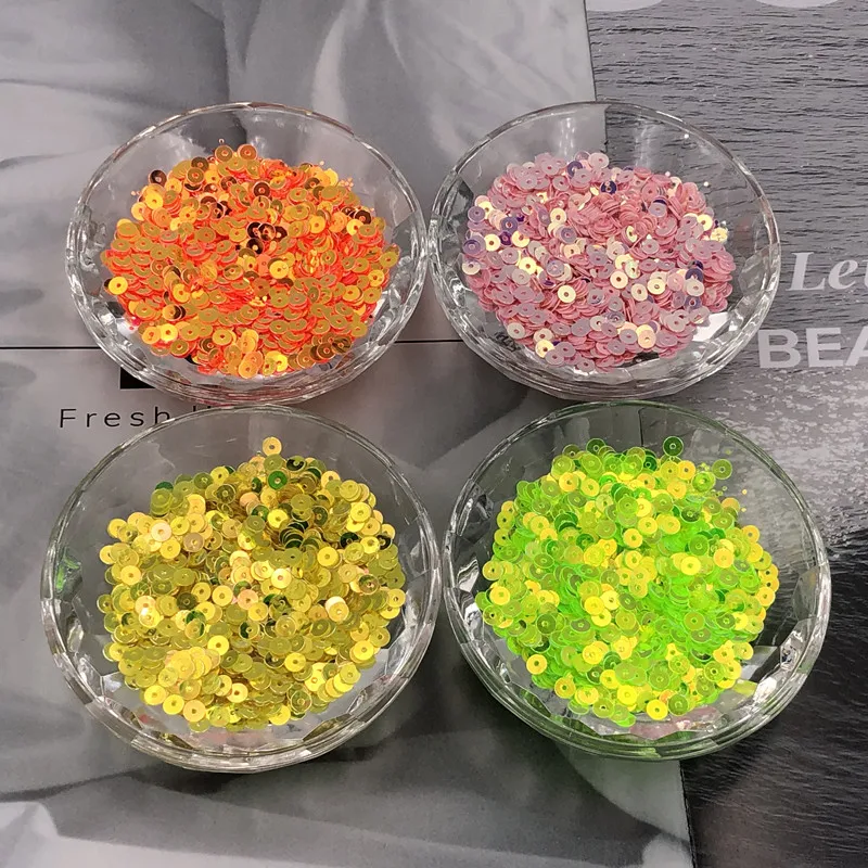 1000 Uds. Lentejuelas de luz dorada de 4mm lentejuelas sueltas de PVC Para manualidades Paillette decoración de costura accesorio DIY Lentejuelas Para Coser