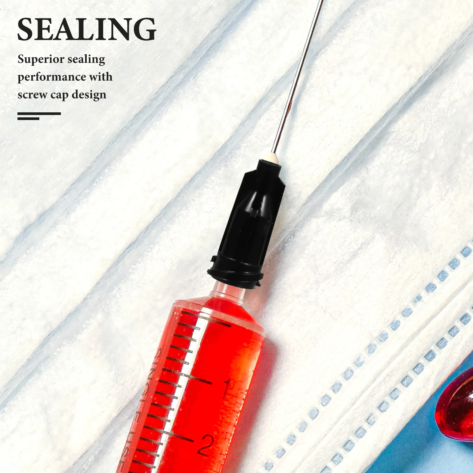 

100 Pcs Syringe Sealing Cap Dispensing Needle Tip for Plug Replacement Luer Lock Plastic