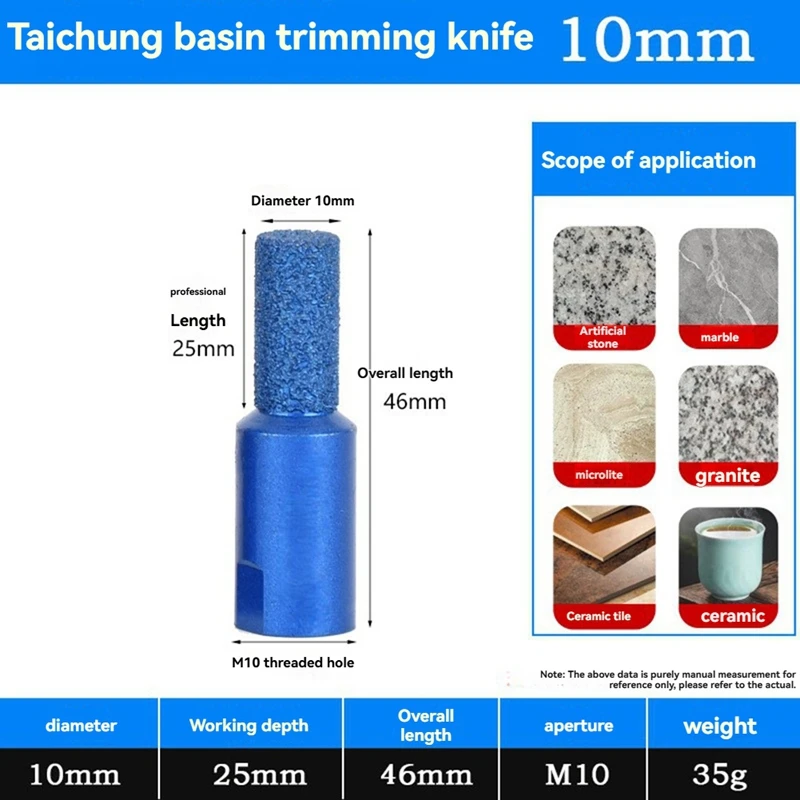 3PCS M10 Thread Brazed Milling Cutter High-Quality Diamond Drill Bit For  Tile Marble Glass Drill Cutting