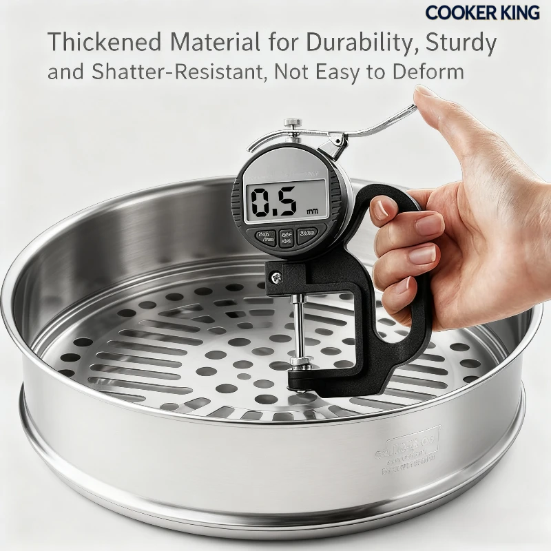 جهاز بخار من الفولاذ المقاوم للصدأ 304 من كوكر كينج، جهاز بخار منزلي بشبكة تبخير سميكة، وعاء حساء داخلي، وعاء حليب #5