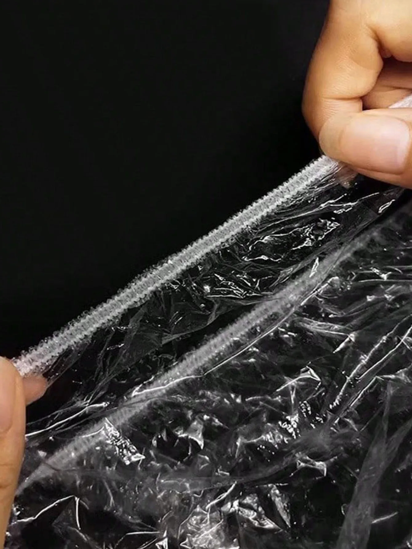 100 piÚces bonnet de douche jetable cheveux bouchon en plastique transparent adapté pour spa et salon de coiffure à la maison bonnet de douche élastique transparent