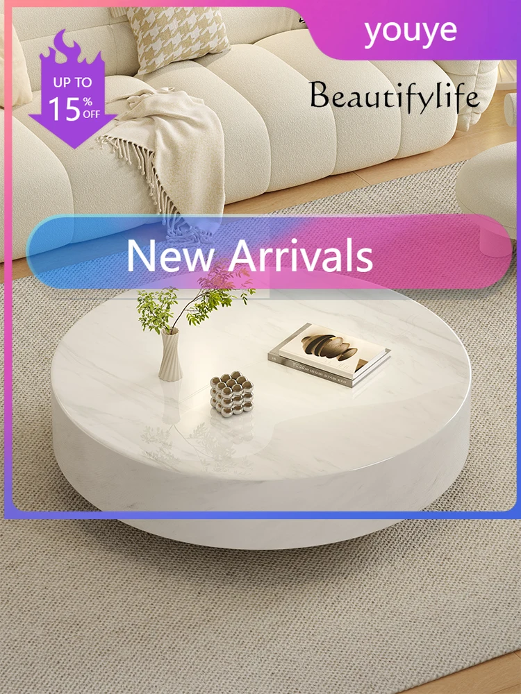

N40 X Italian Minimalist Round Marble Nesting Tables Set - Luxury Coffee Tables For Small/Large Living Room, Space-Smart Centerp