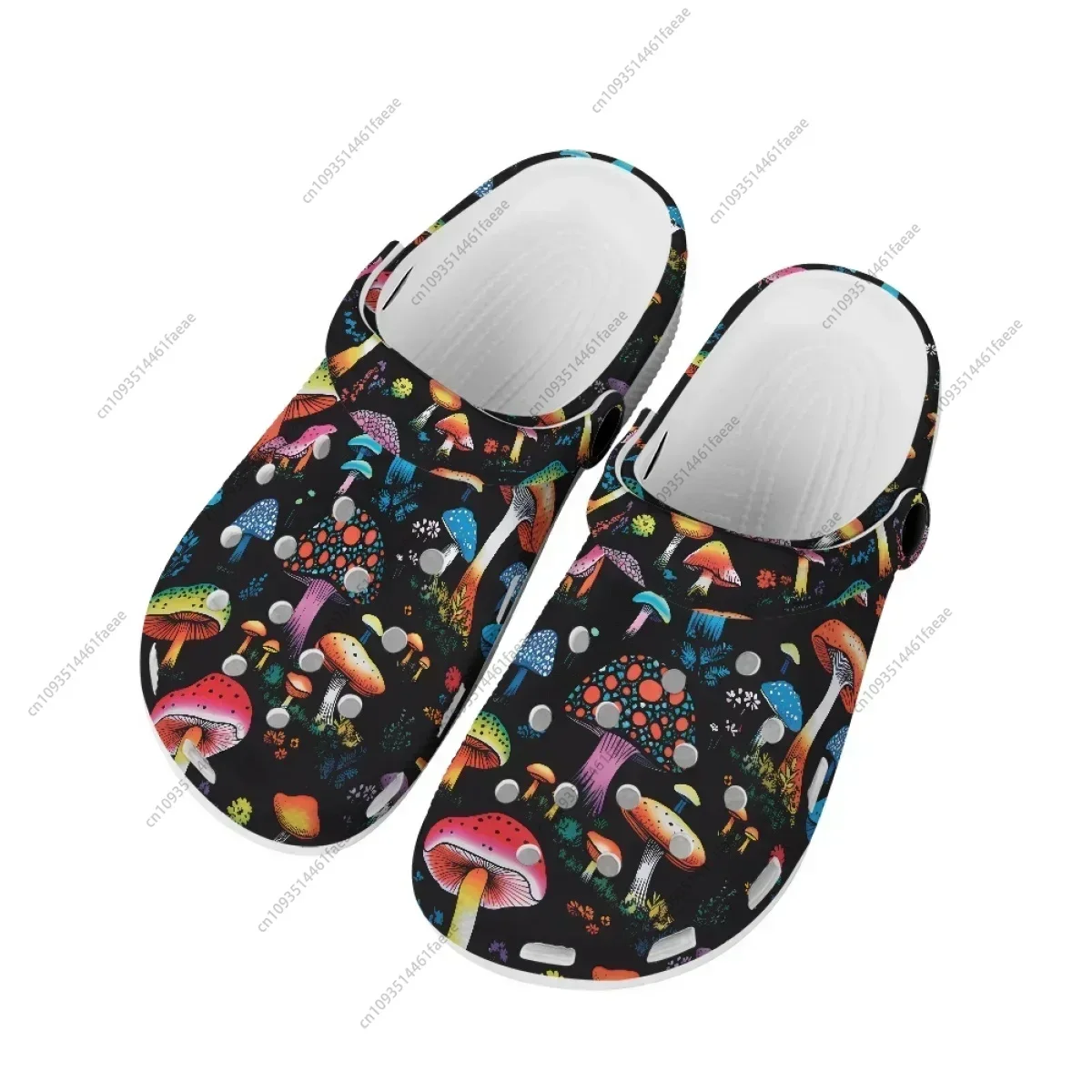 Wild Mushroom Design Wear Resistant EVA Clogs for Womens Mens Summer Breathable Cool Hole Sandals Garden Flats Light Slippers