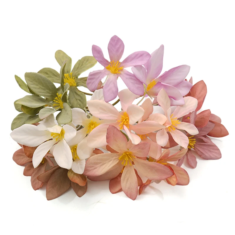 50PCS Spring Lovely Little Flowers Artificial Silk Flower Heads DIY Wedding Home Birthday Party Decoration Wreath Scrapbooking