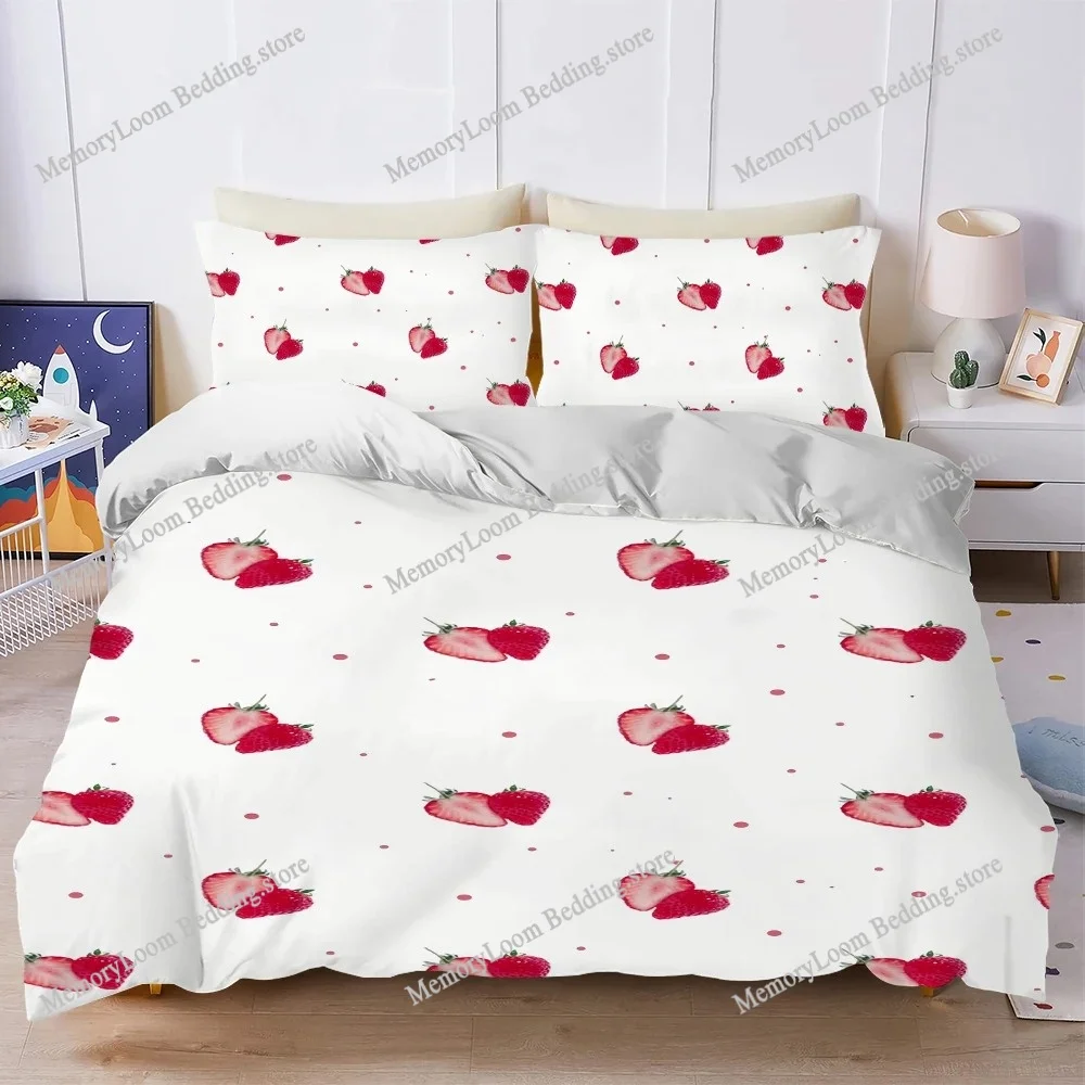 

Cute Strawberry Duvet Cover Set Home Style Bedding Soft Laundry Cotton Bed Four Seasons Student Dormitory Home Textileextile