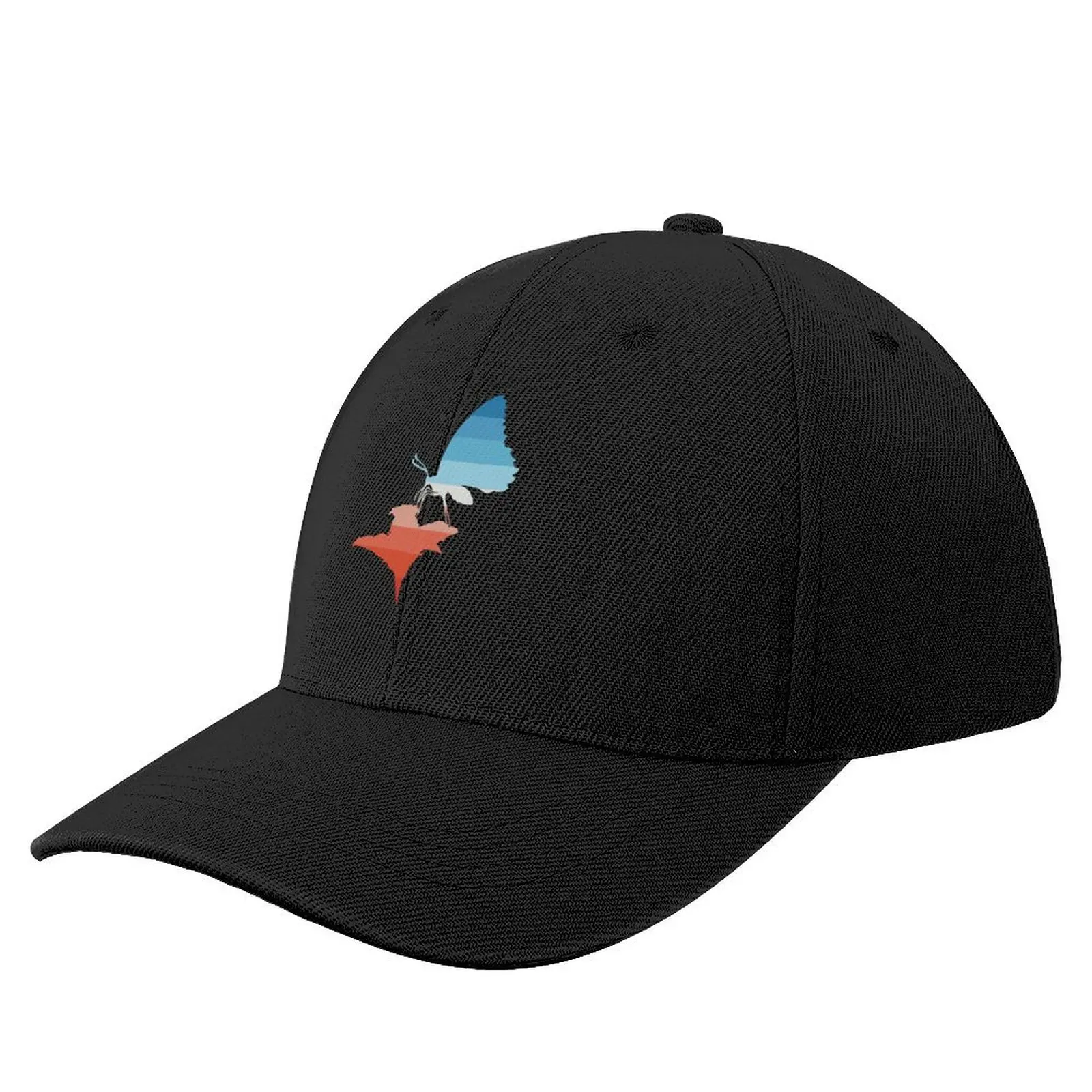 

A retro vintage summer sunset color of butterfly perched on a flower ANIMAL-23 Baseball Cap