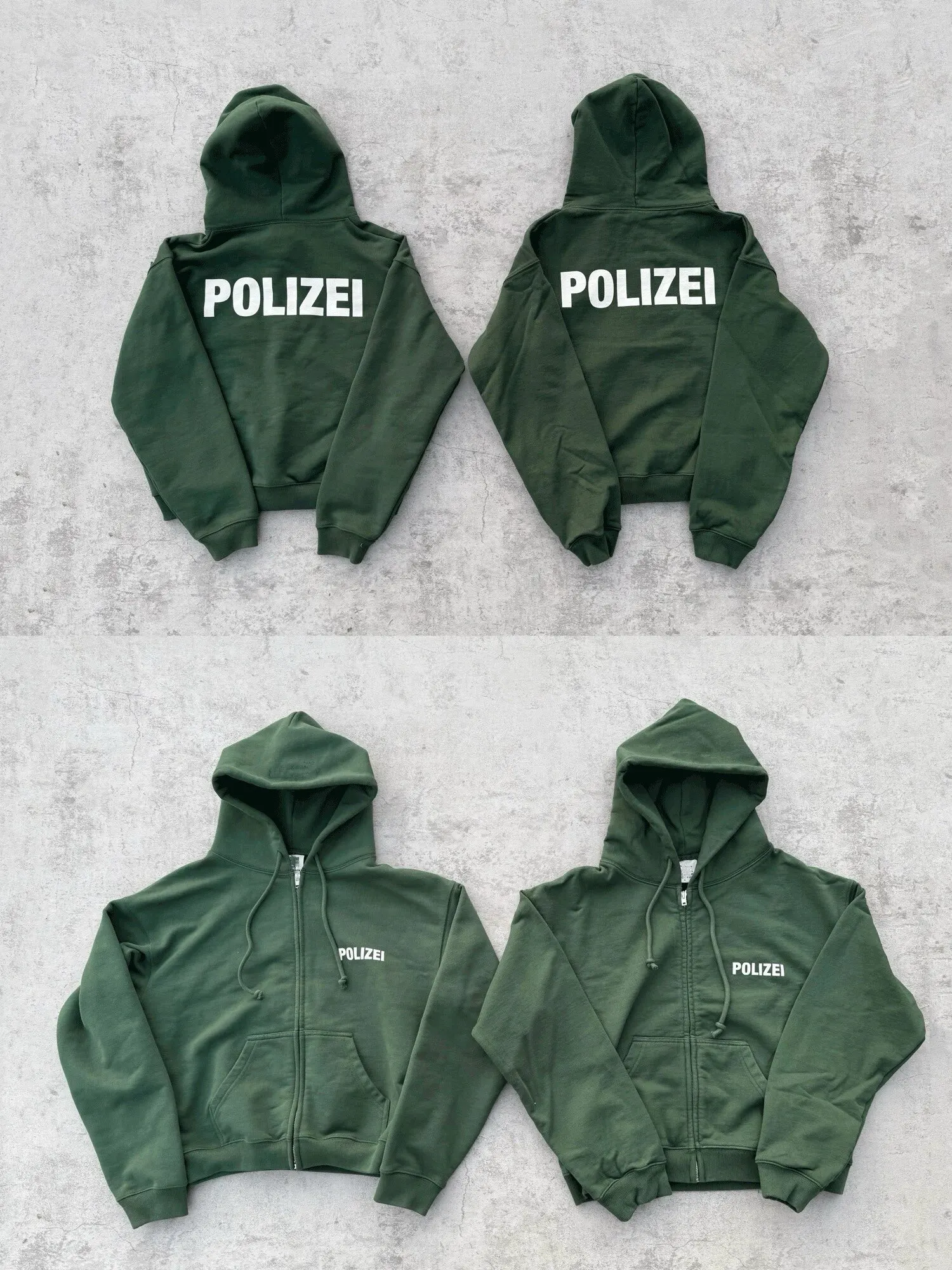 VTM Green Polizei Zip-Hoodie von Demna