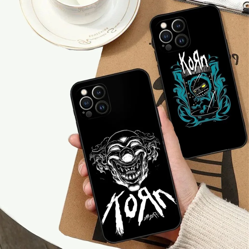 Rock K-KORN Phone Case For Apple iPhone 15,14,13,12,11,XS,XR,X,8,7,Pro,Max,Plus,mini Silicone Black Cover