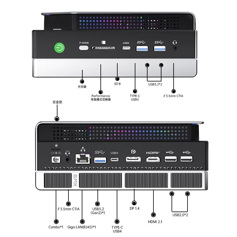 

EVO-X2 Mini Host AMD Max395 Game Office Clip AI Large Model High Performance Computer miniPC